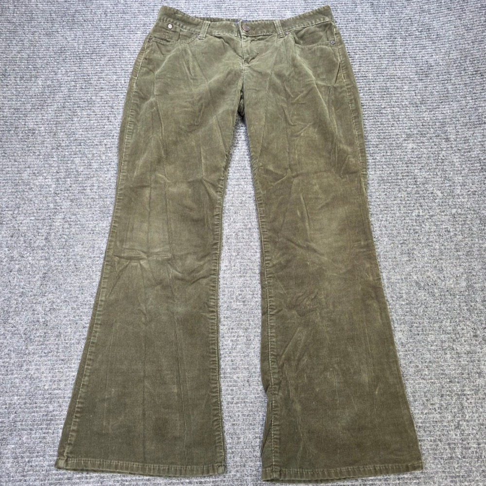 Talbots Signature Boot Corduroy Pants Womens 6P Olive Green Bootcut Zip Fly